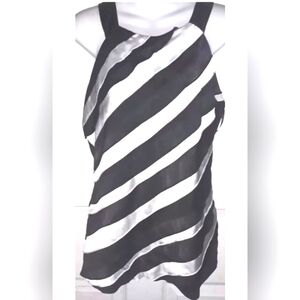 White House Black Market - Women"s Sleeveless Black/White Top. Size Medium